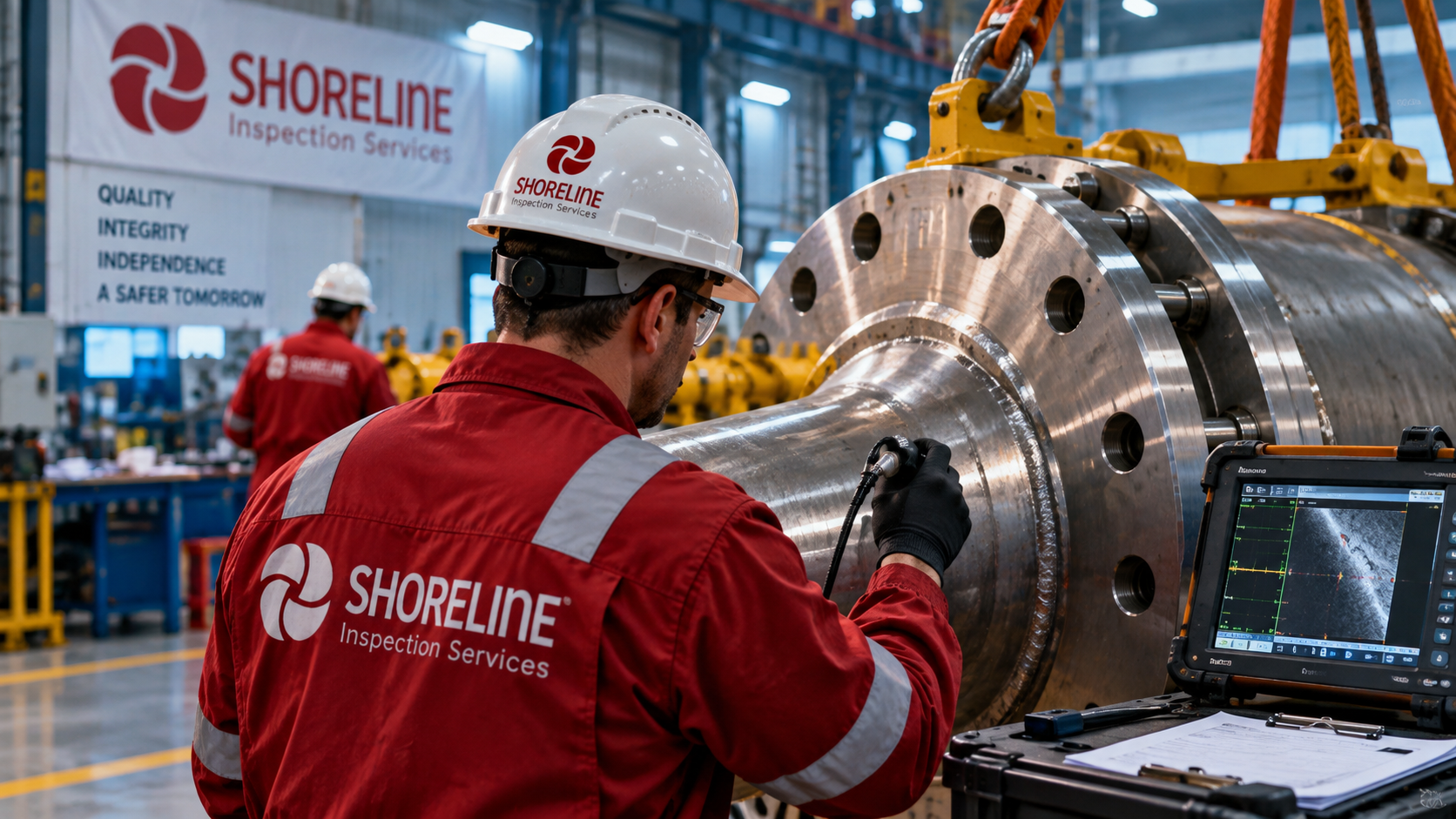 Shoreline Inspection Services inspector carrying out QA/QC and vendor surveillance on subsea equipment